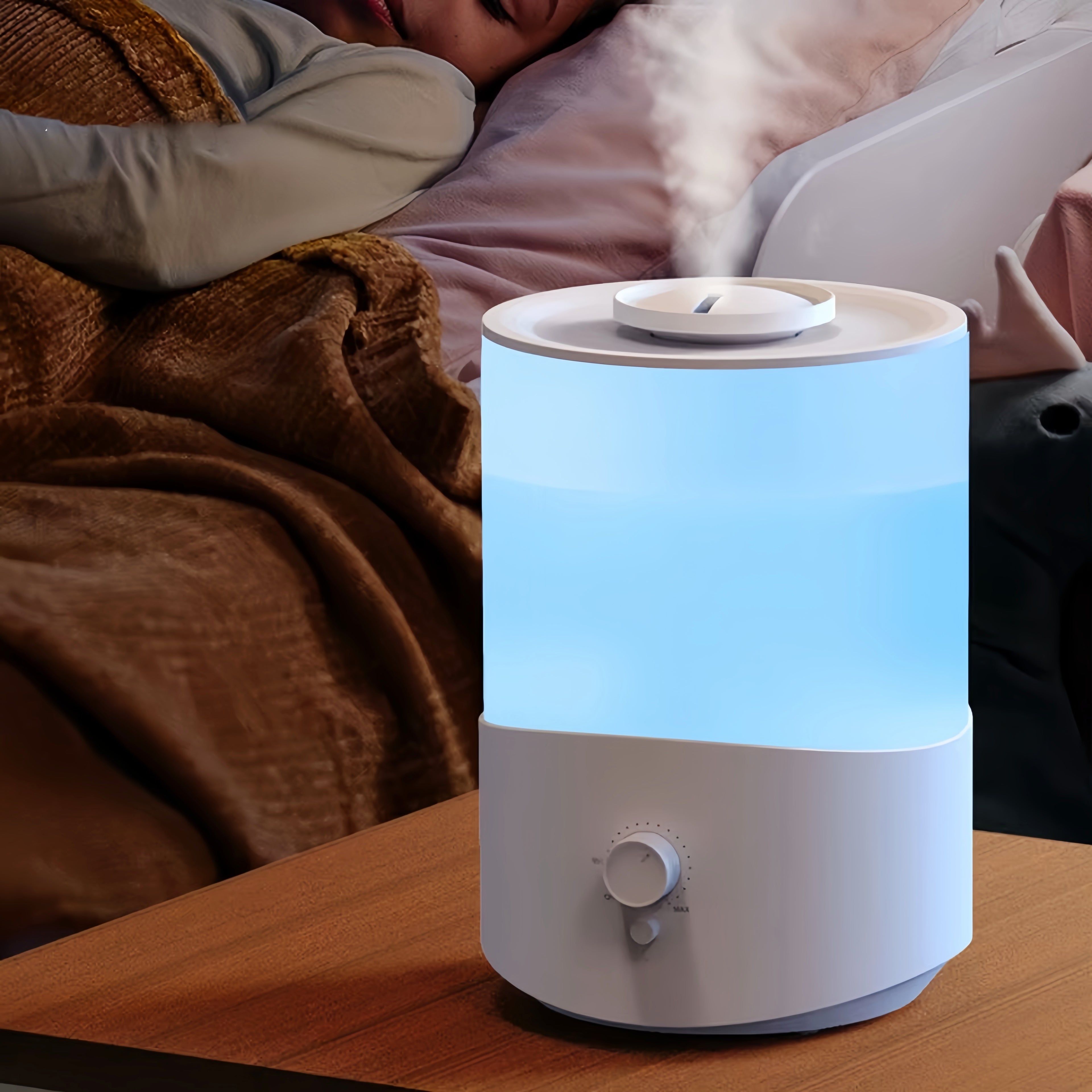 2.5L Ultrasonic Air Humidifier with 7-Color LED Light – Quiet Cool Mist, Top-Fill Design, Home & Office Use